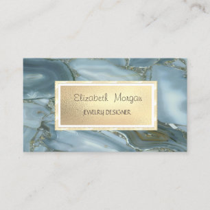 Modern Elegant Cool Marble, Frame Jewellery Design Business Card