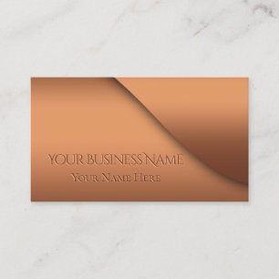 Modern Elegant Copper Embossed Corporate Business Card