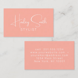 Modern Elegant Coral Professional Business Business Card