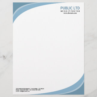 Modern Elegant Corporate Blue Personalized Letterhead