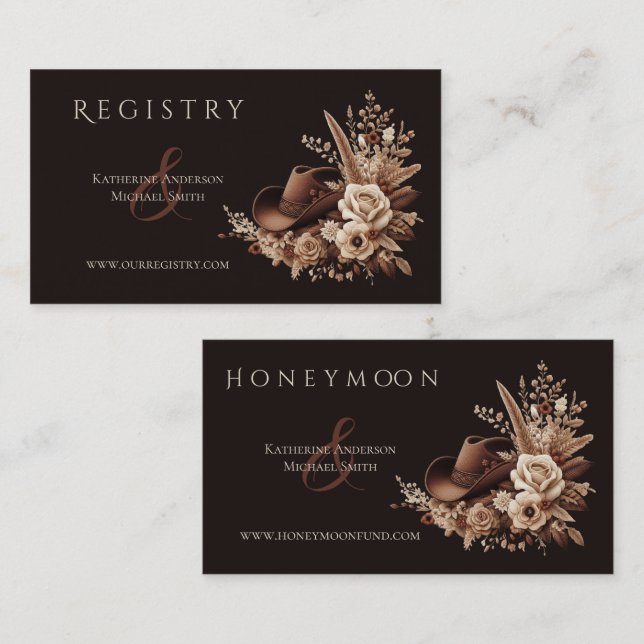 Modern Elegant Country Western- Floral Business Card (Front/Back)