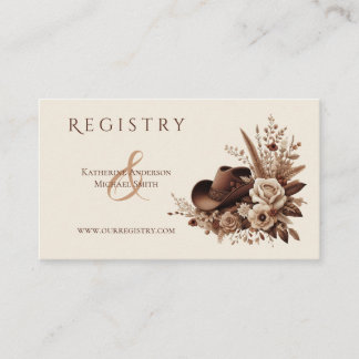 Modern Elegant Country Western- Floral Enclosure Card