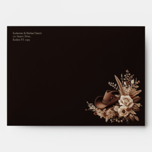 Modern Elegant Country Western- Floral Envelope
