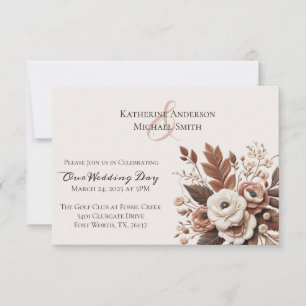 Modern Elegant Country Western- Floral  Invitation