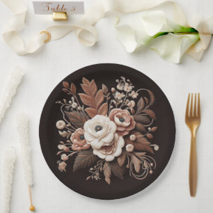 Modern Elegant Country Western- Floral Paper Plate