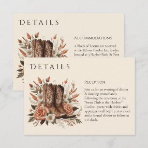 Modern Elegant Country Western- Flowers Enclosure Card