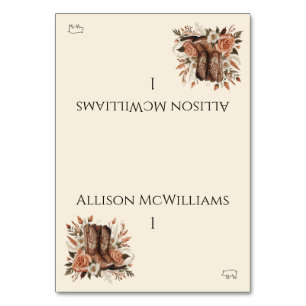 Modern Elegant Country Western- Flowers-Pork icon Table Number