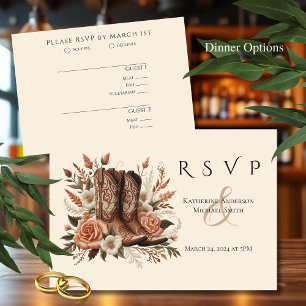 Modern Elegant Country Western- Flowers RSVP Card