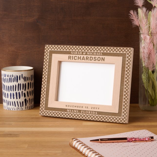 Modern Elegant Couple Wedding Personalised Gifts  Etched Frames (Left)