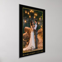 Modern Elegant Couple Wedding Photo Black and Gold