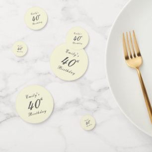 Modern Elegant Cream 40th Birthday Party Confetti