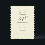 Modern Elegant Cream 40th Birthday Party Invitation<br><div class="desc">This Modern Elegant Cream 40th Birthday Party Invitation is perfect for your celebration. It features modern typography and creates a chic and stylish look—perfect for celebrating this special milestone birthday.</div>
