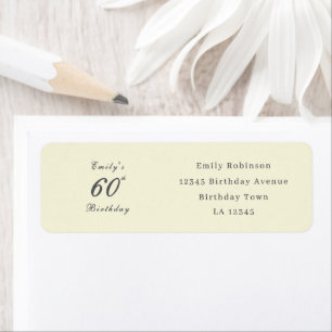 Modern Elegant Cream 60th Birthday Address