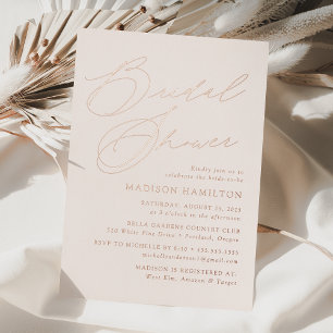 Modern Elegant Cream and Rose Gold Bridal Shower