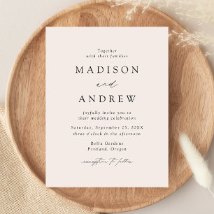 Modern Elegant Cream Wedding Invitation Postcard