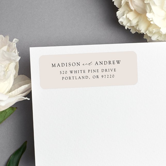 Modern Elegant Cream Wedding Return Address (Creator Uploaded)
