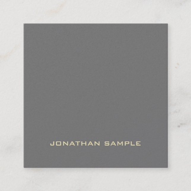 Modern Elegant Creative Plain Pearl Finish Luxury Square Business Card (Front)