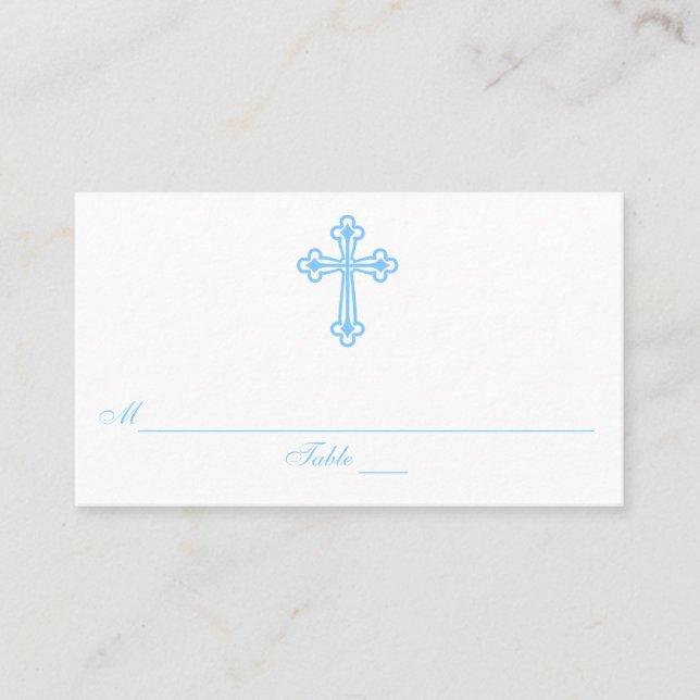 Modern Elegant Cross Communion Seating Place Cards (Front)