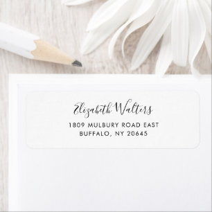 Modern Elegant Cursive Script Return Address