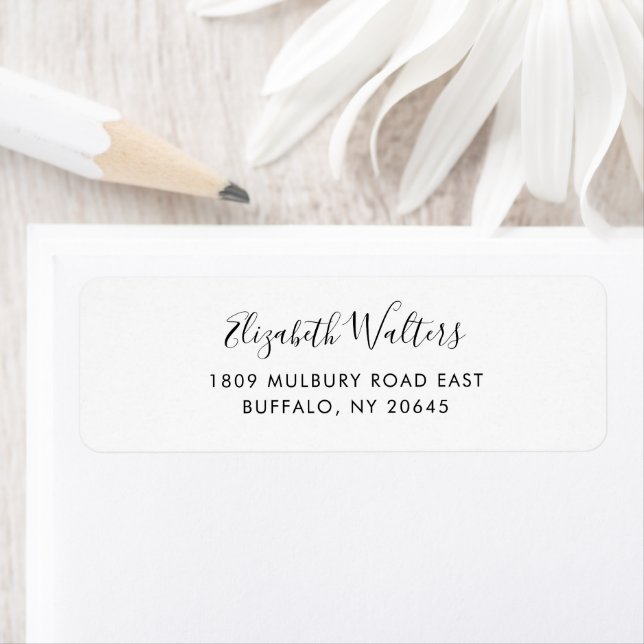 Modern Elegant Cursive Script Return Address (Insitu)