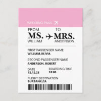 Modern Elegant Custom Bride To Be Boarding Pass