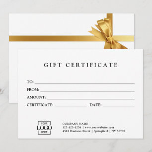 Modern Elegant Custom Business Gift Certificate