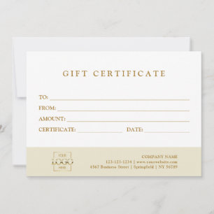 Modern Elegant Custom Business Gift Certificate