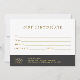 Modern Elegant Custom Business Gift Certificate
