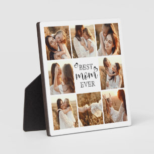 Modern Elegant Custom Family Photo Gift for Mum Plaque