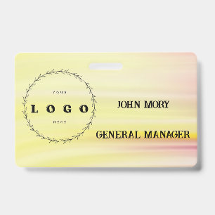 modern Elegant Custom Name Title Employee  ID Badge