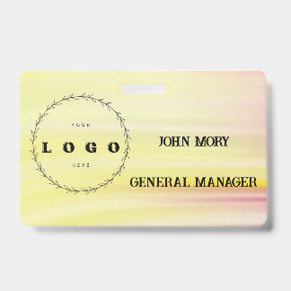 modern Elegant Custom Name Title Employee  ID Badge