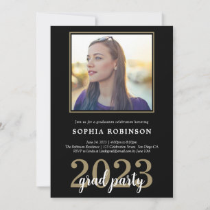 Modern Elegant Custom Photo Graduation Party Invitation
