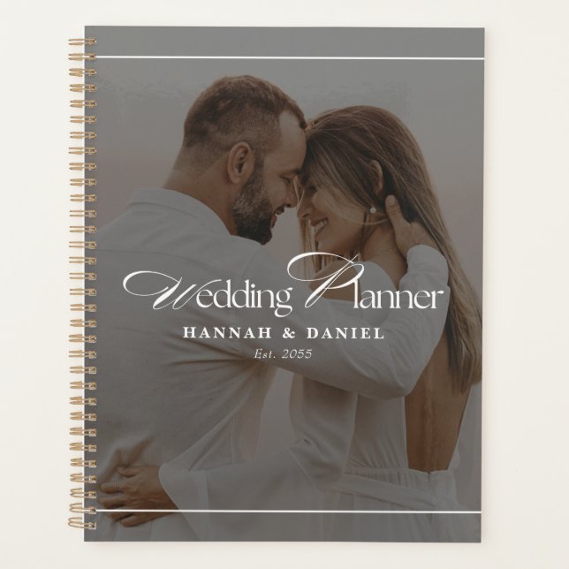 Modern Elegant Custom Photo Wedding  Planner (Front)