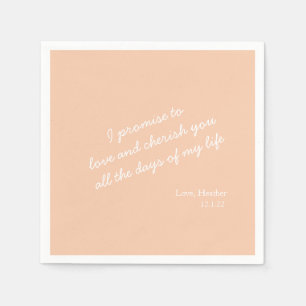 Modern Elegant Custom Vow Simple Wedding With Name Napkin