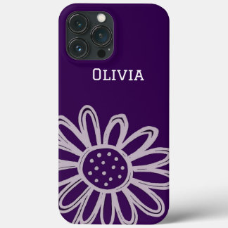 Modern elegant cute girly daisy flower iPhone 13 pro max case