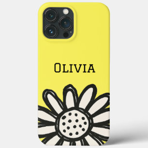 Modern elegant cute girly daisy flower  iPhone 13 pro max case