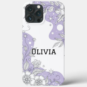 Modern elegant cute girly simple florals iPhone 13 pro max case