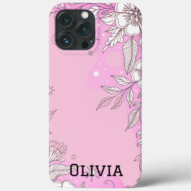 Modern elegant cute girly simple florals Case-Mate iPhone case (Back)