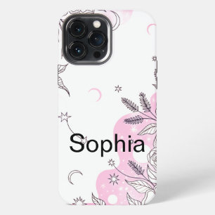 Modern elegant cute girly simple florals iPhone 13 pro max case