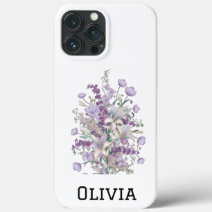 Modern elegant cute girly simple wildflowers  iPhone 13 pro max case