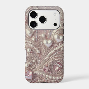 Modern elegant cute golden pearls Valentine’s Day