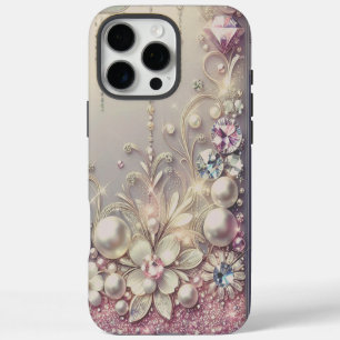 Modern elegant cute golden pearls Valentine’s Day iPhone 16 Pro Max Case