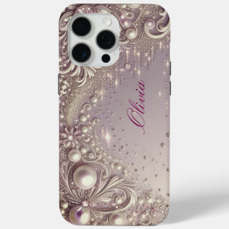 Modern elegant cute golden pearls Valentine’s Day iPhone 15 Pro Max Case