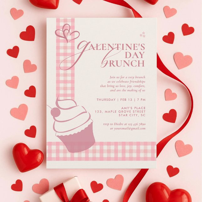 Modern Elegant Cute Pink Typography Galentines Day Invitation (Creator Uploaded)