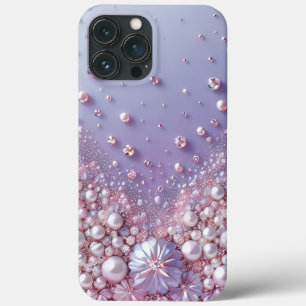 Modern elegant cute purple pearls Valentine’s Day iPhone 13 Pro Max Case