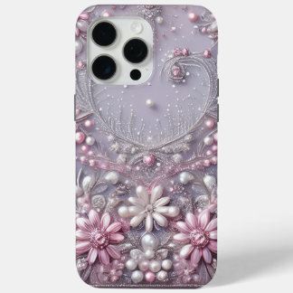 Modern elegant cute purple pearls Valentine’s Day iPhone 15 Pro Max Case