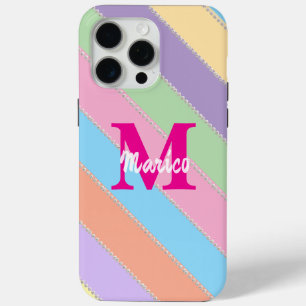Modern elegant cute simple shiny iPhone 15 pro max case