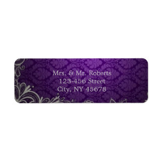 modern elegant damask purple wedding