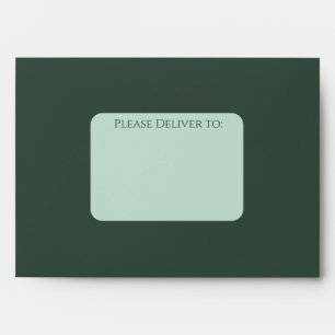 Modern elegant dark green envelope