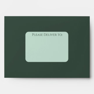 Modern elegant dark green envelope